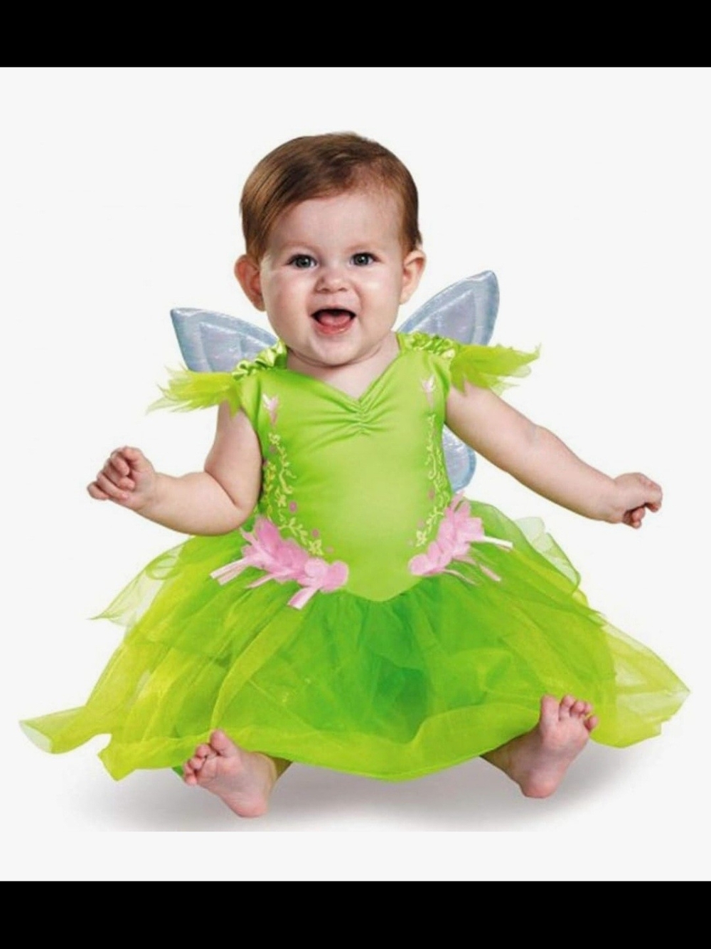 Disguise Disney Tinkerbell Fairy Tutu Dress with Pink Flower Accents 12-18mos